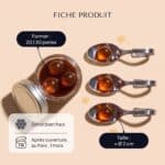Pot de Pearls Vermouth Réserve ouvert vu du dessus, avec trois cuillères de service portant chacune une Pearl