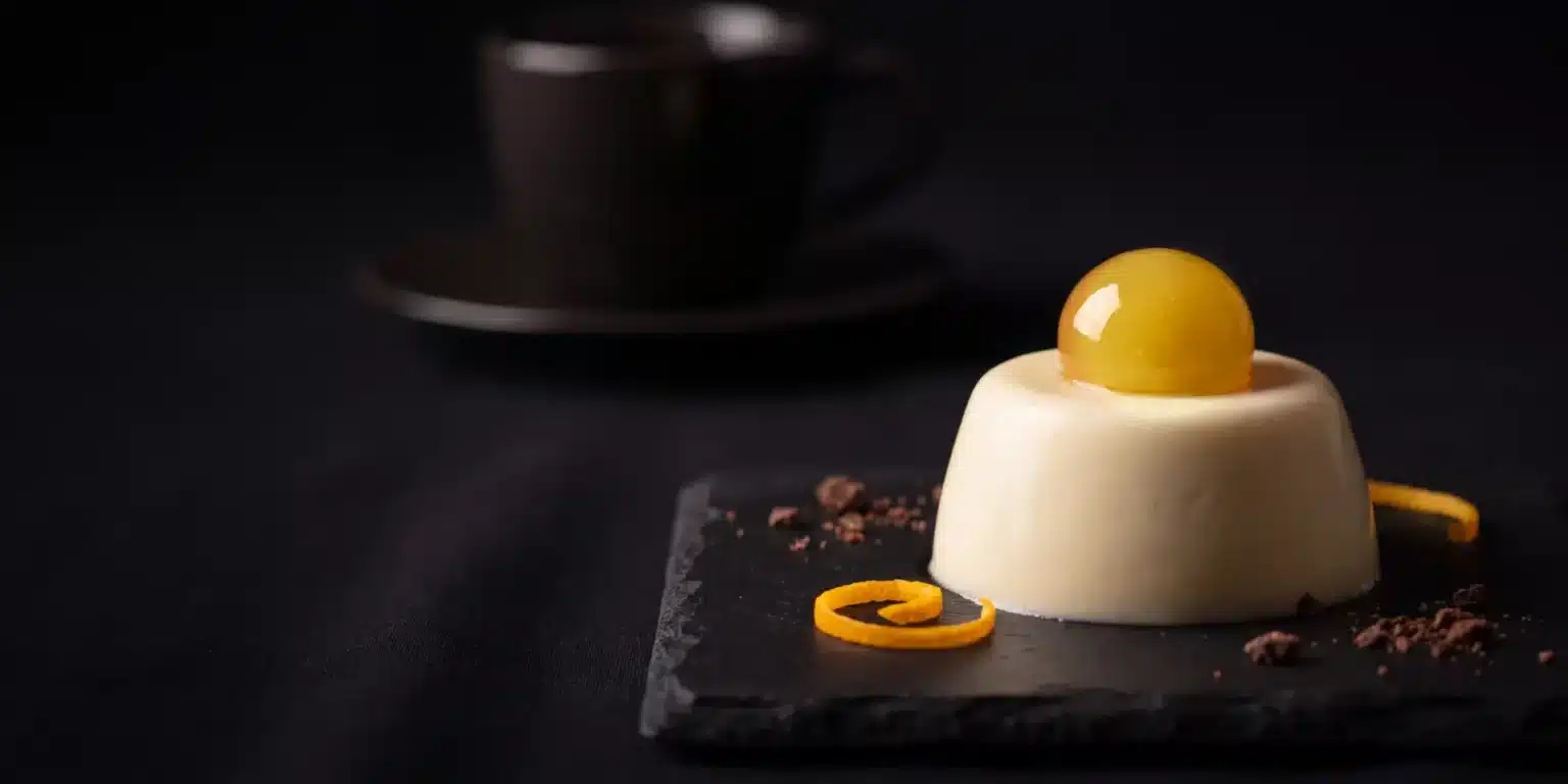 Panna cotta surmontée d’une Pearl en fin de repas