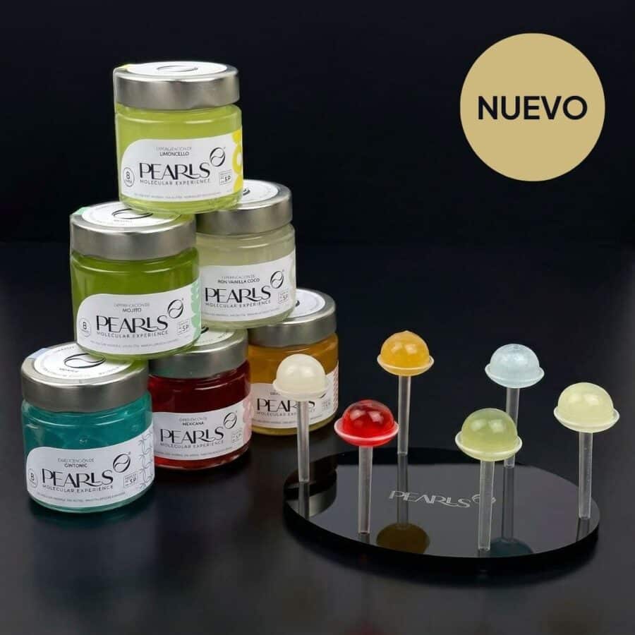 Tasting Pack Cocktail Edition: seis frascos de Pearls y bandeja con soportes