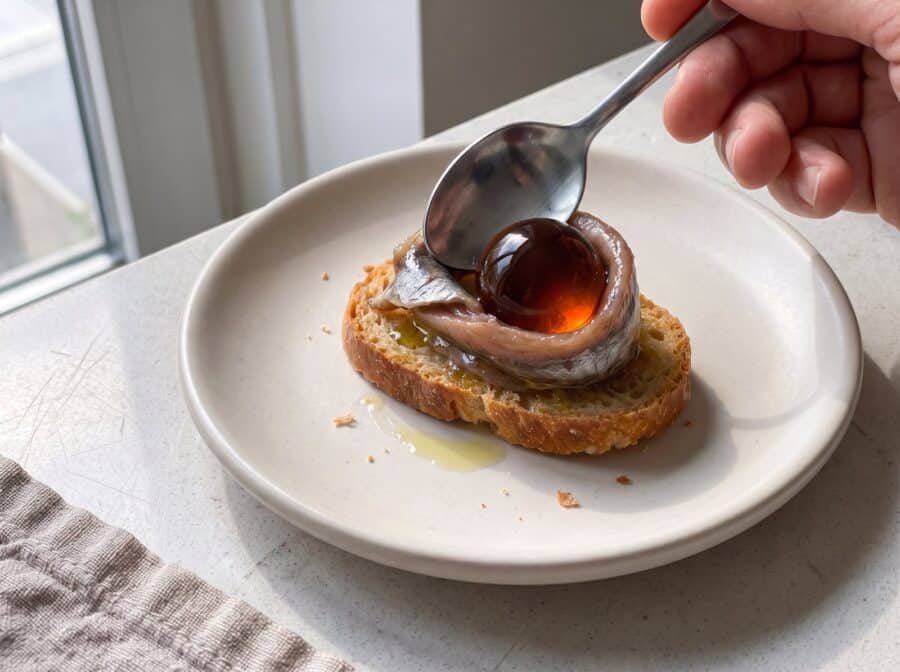 Paso 4: la Pearl de Vermut Reserva entra en el anillo de anchoa